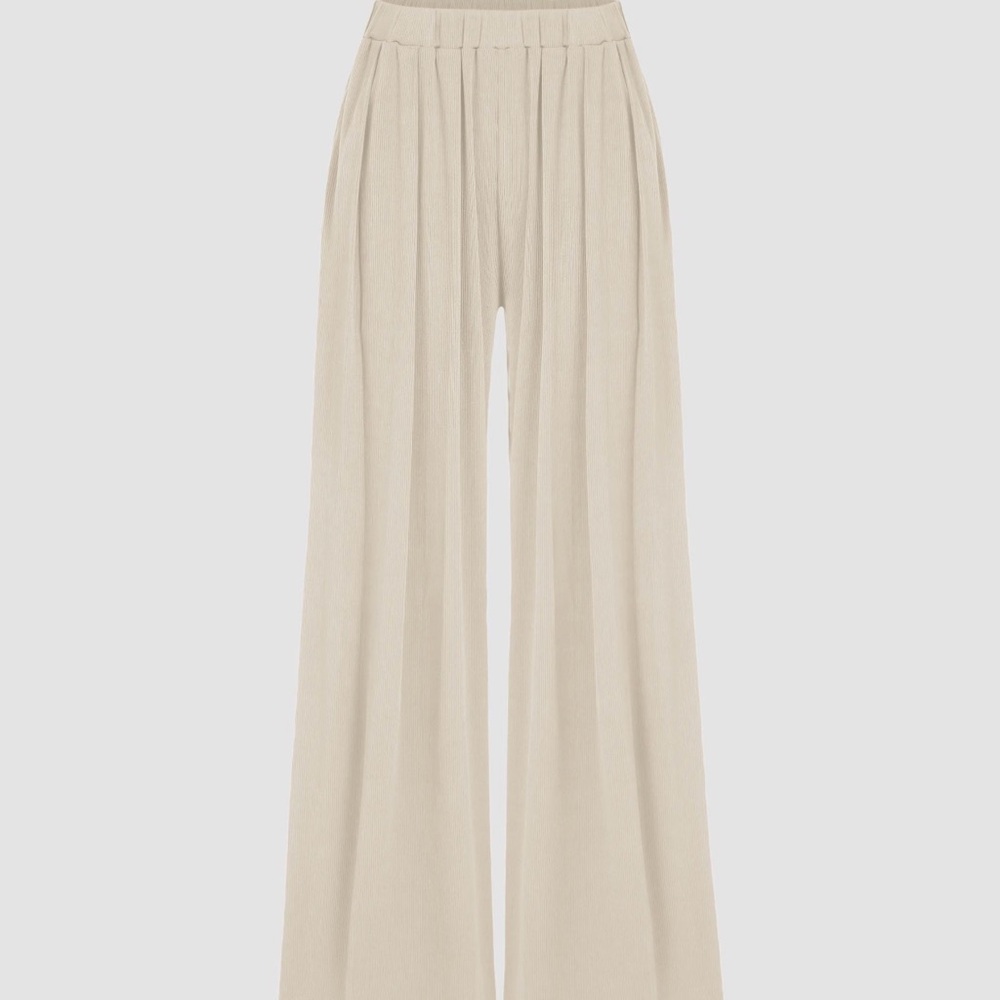 Cider Cream Wide-Leg Trousers